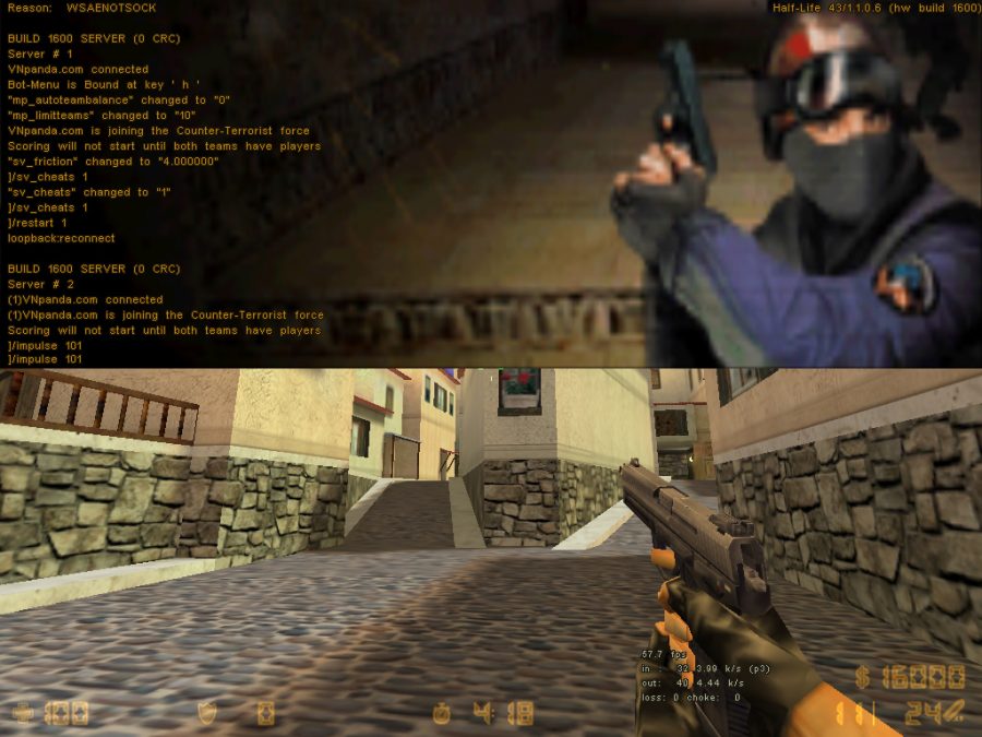 Màn hình để gõ lệnh trong Half Life CS 1.1